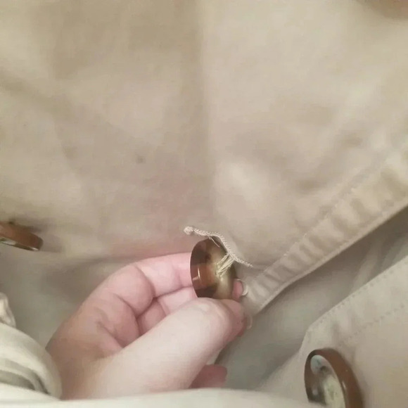 Micheal Kors  Tan Double Breasted Belted Trench Coat L - Picture 6 of 12